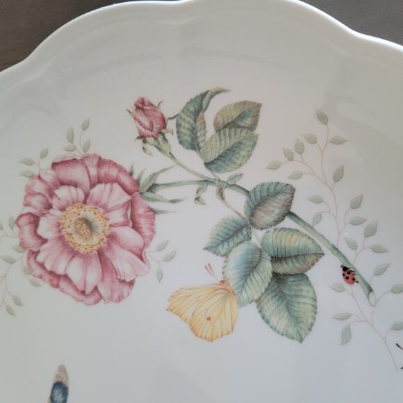 Lenox Butterfly Meadow Dragonfly Scalloped Edge 11 in Dinner Plate - Picture 4 of 7